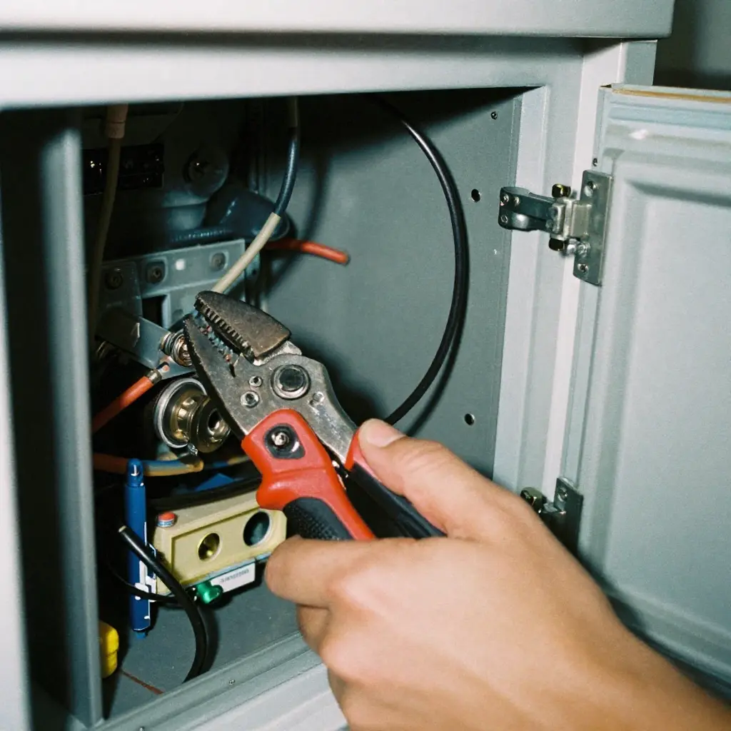 Técnico reparando electrodomésticos de cocina